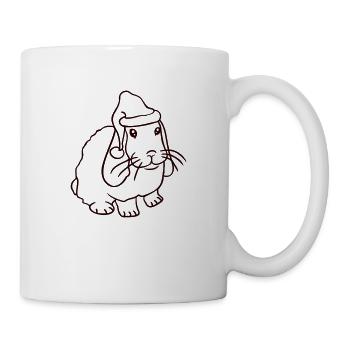 Bunny Santa Claus Christmas Hat Hat Gift - Mug - white - Right
