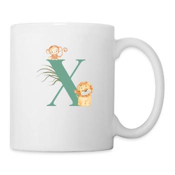 Lettre x vert animaux jungle - Mug blanc - blanc - Droite