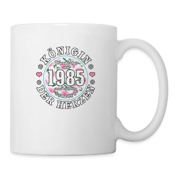 40. Geburtstag 2025 Königin der Herzen Damen - Tasse - Weiß - Rechts