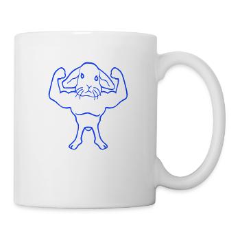 Bunny Bodybuilder Gym Muscles Strong Fitness Biceps - Mug - white - Right