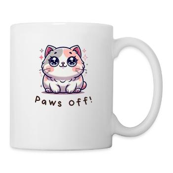 Paws Off! – Lustiges Katzen Shirt - Tasse - Weiß - Rechts