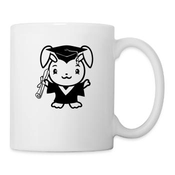 Hase College Schule Abschluss Abitur Zeugnis Süß - Tasse - Weiß - Rechts