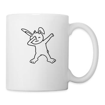 Hase Dabbing Dab Dance Pose Tanzen Party Feiern - Tasse - Weiß - Rechts