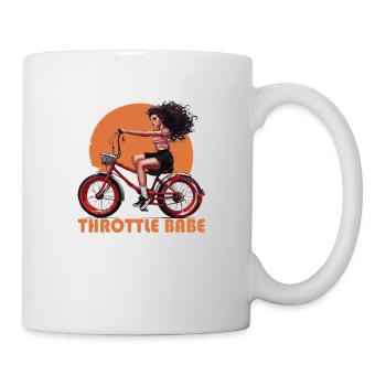 curly throttle babe - Tasse - Weiß - Rechts