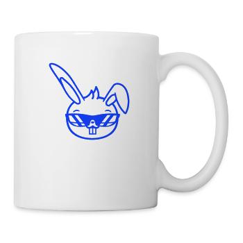 Hase Sonnenbrille Cool Hasenzähne Kaninchen Lustig - Tasse - Weiß - Rechts