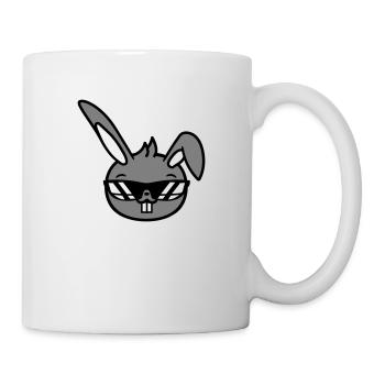 Hase Sonnenbrille Cool Hasenzähne Kaninchen Lustig - Tasse - Weiß - Rechts