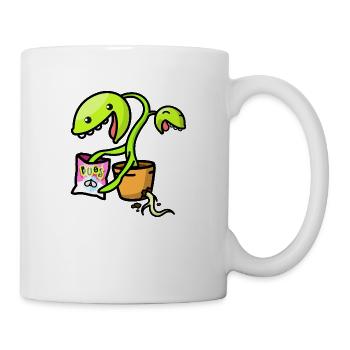 Plante carnivore kawaii avec collation - Mug blanc - blanc - Droite