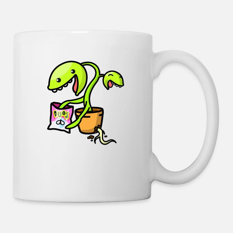 Plante carnivore kawaii avec collation - Mug blanc - blanc