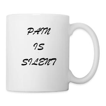 PAIN IS SILENT Brush Script - Tasse - Weiß - Rechts