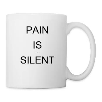 PAIN IS SILENT Arial - Mug - white - Right