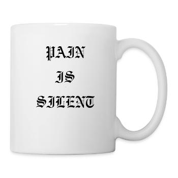 PAIN IS SILENT Old English - Mug - white - Right