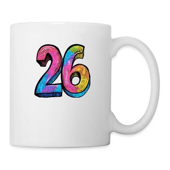 26 Nombre Coloré - Mug blanc - blanc - Droite