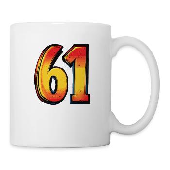 61 Zahl Bunt - Tasse - Weiß - Rechts