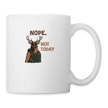 Non, pas aujourd’hui Cerf - Mug blanc - blanc - Droite