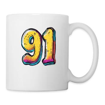 91 Number Colorful - Mug - white - Right