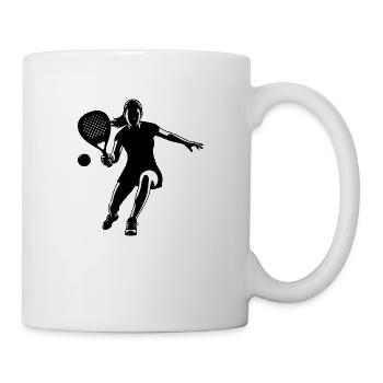 Padel player front black - Mug - white - Right