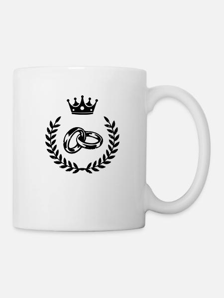 eheringe krone - Tasse - Weiß