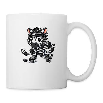 Chibi-Zebra Hockeyspieler Eishockey - Tasse - Weiß - Rechts