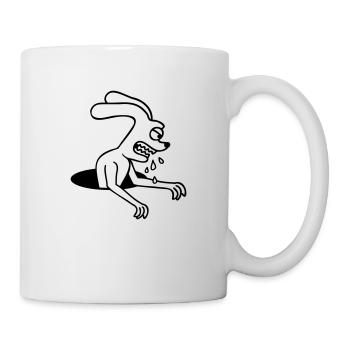 Hase Loch Monster Böse gefräßig Halloween Sabber - Tasse - Weiß - Rechts