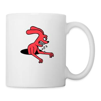 Hase Loch Monster Böse gefräßig Halloween Sabber - Tasse - Weiß - Rechts