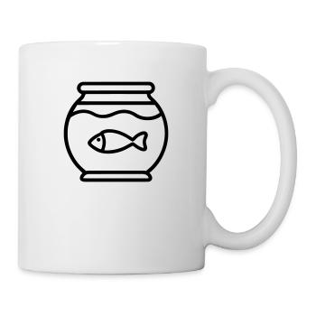 "Elegant Black Fish Icon for Aquatic Art Lovers" - Mug - white - Right