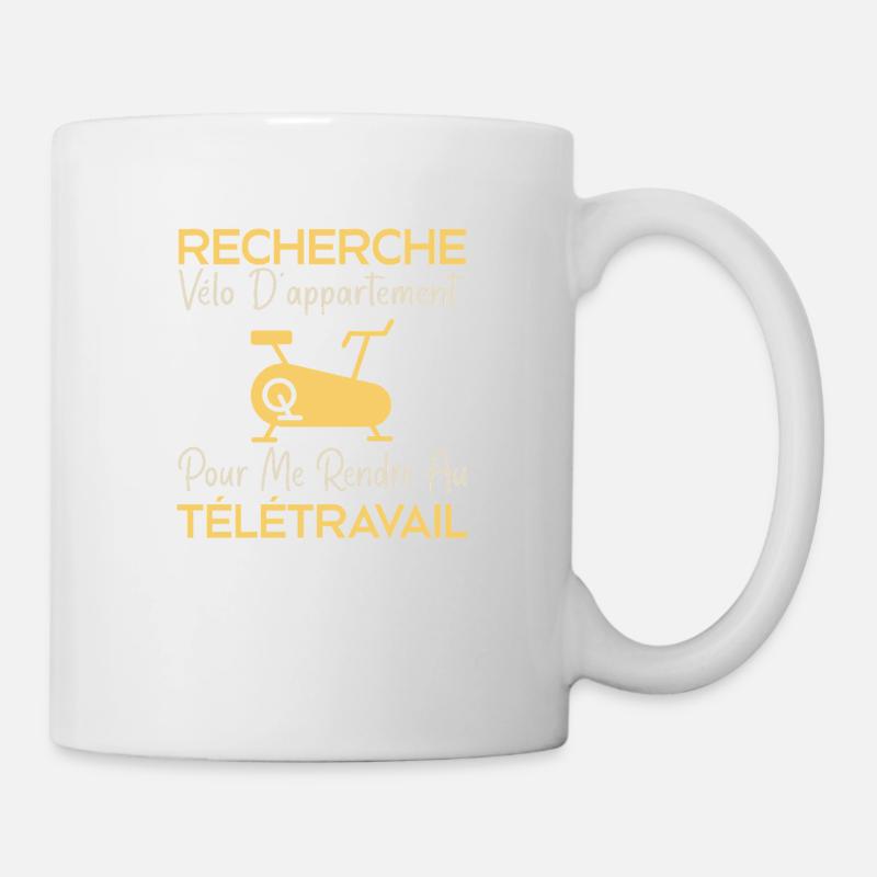 Fjernarbeid, arbeidshumor, kontorhumor - Kopp - hvit
