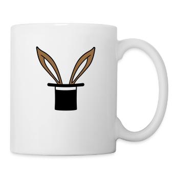 Hase Zylinder Hut Zauberer Kaninchen zaubern Trick - Tasse - Weiß - Rechts