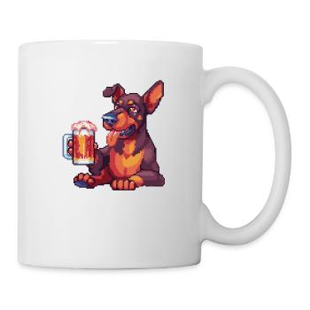 Doberman Dog Pixel Beer - Mug - white - Right