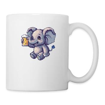 Elephant Pixel Beer - Mug - white - Right