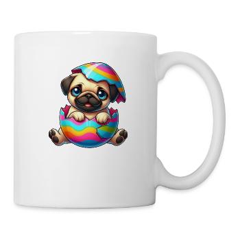 Cute Pug in Easter Egg Cartoon Animal - Mug - white - Right