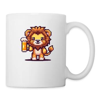 Bière Lion Pixel - Mug blanc - blanc - Droite