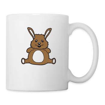 Lapin Potelé Gras Gras Rond En Surpoids Affamé - Mug blanc - blanc - Droite