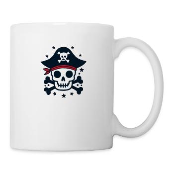 Crâne de pirate et os croisés - Mug blanc - blanc - Droite
