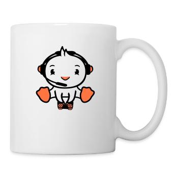 Bird Playing Gamer Nerd Console Headset Controller - Mug - white - Right