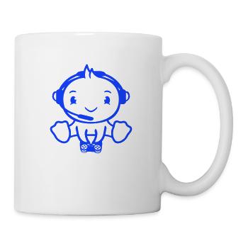 Bird Playing Gamer Nerd Console Headset Controller - Mug - white - Right