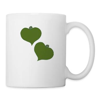 herzanhaenger gruen zwei - Tasse - Weiß - Rechts