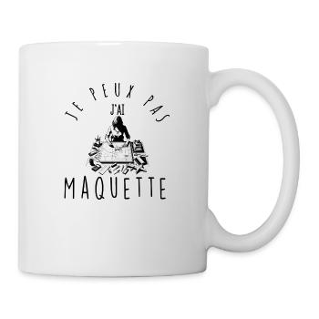 Je peux pas, j'ai Maquette - Mug blanc - blanc - Droite