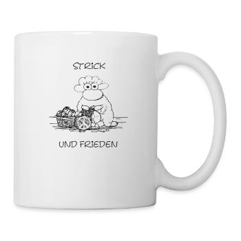 Strick und Frieden – Humor mit Haltung - Tasse - Weiß - Rechts