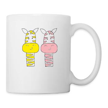 zebra paar rosa und gelb - Tasse - Weiß - Rechts