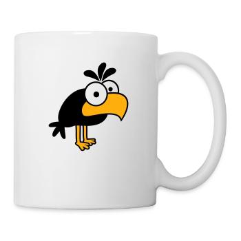 corbeau bande dessinée oiseau se tient debout peeps humour de dessin animé drôle - Mug blanc - blanc - Droite