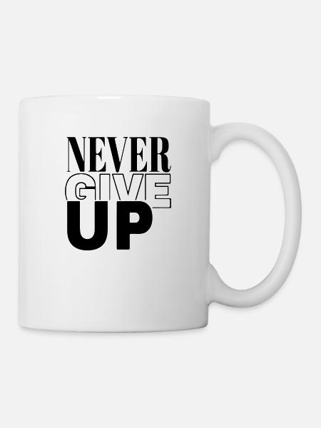 niemals aufgeben - Tasse - Weiß