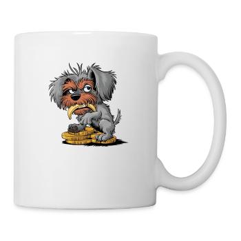 Drôle de chien débraillé avec banane - Mug blanc - blanc - Droite