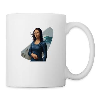 Mona Lisa surf babe - Mug - white - Right