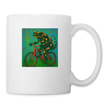 Feuersalamander fährt Fahrrad - Tasse - Weiß - Rechts