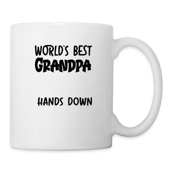 Worlds Best Grandpa Hands Down - Tasse - Weiß - Rechts