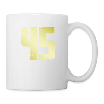 45 Zahl Vintage - Tasse - Weiß - Rechts