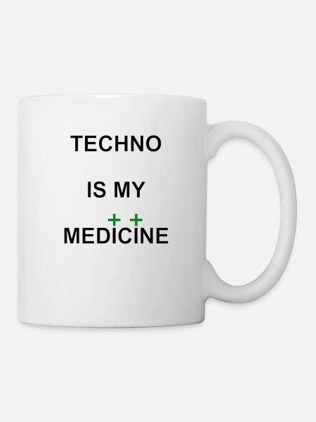 TechnoIsMyMedicine - Tasse - Weiß