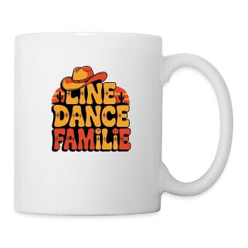 Line Dance Familie. Die ganze Familie tanzt - Tasse - Weiß - Rechts