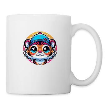 Little Tiger Head with Cap - Mug - white - Right