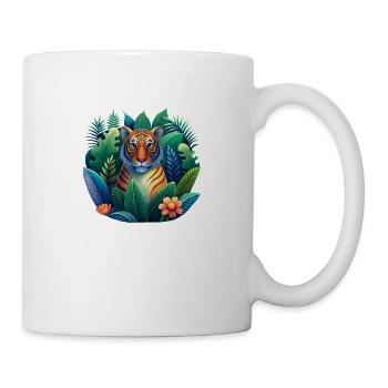 Kraftvolle Tiger-Illustration - Tasse - Weiß - Rechts